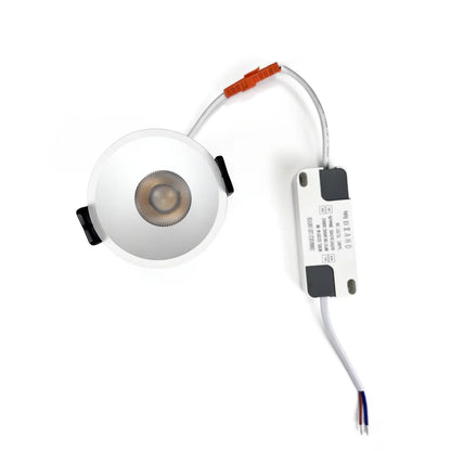 DGEU-Angled 7W / 9W / 12W Deep Anti-Glare Full Spectrum LED Downlight | 200–240V | 4/100/500 Pack | 3000K / 4000K / 5000K | 24° Beam | White Housing | CRI>95 | Commercial Project Lighting