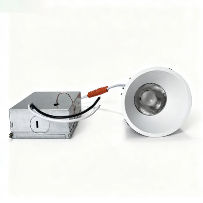 Prime-1A Series Deep Anti-Glare Full Spectrum LED Downlight | 100–130V | 50/100 Pack | 7W / 9W / 12W | 5CCT Adjustable | 24° Beam | White Housing | CRI>95 | Commercial Ceiling Recessed Light