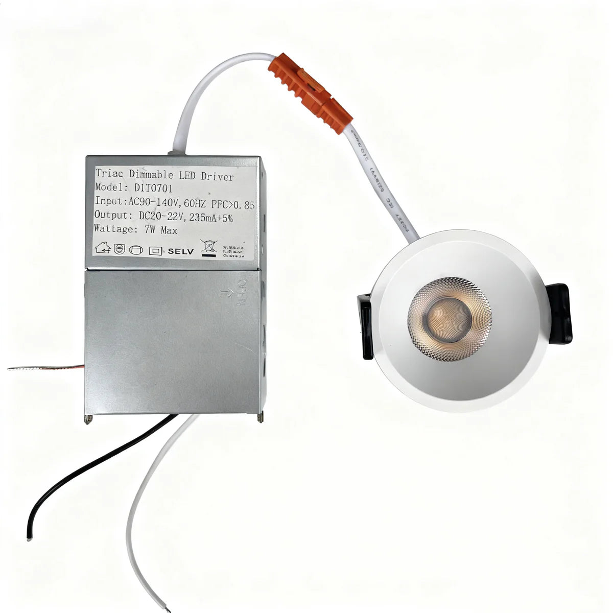 Prime-1A Series Deep Anti-Glare Full Spectrum LED Downlight | 100–130V | 50/100 Pack | 7W / 9W / 12W | 5CCT Adjustable | 24° Beam | White Housing | CRI>95 | Commercial Ceiling Recessed Light