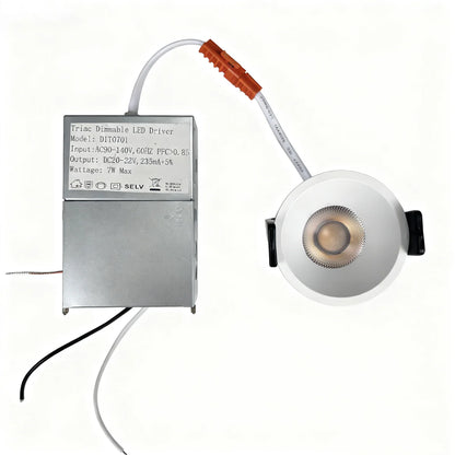 Prime-1A Series Deep Anti-Glare Full Spectrum LED Downlight | 100–130V | 50/100 Pack | 7W / 9W / 12W | 5CCT Adjustable | 24° Beam | White Housing | CRI>95 | Commercial Ceiling Recessed Light