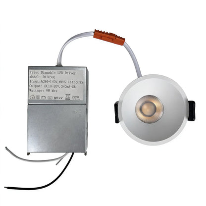 Prime-1A Series Deep Anti-Glare Full Spectrum LED Downlight | 100–130V | 50/100 Pack | 7W / 9W / 12W | 5CCT Adjustable | 24° Beam | White Housing | CRI>95 | Commercial Ceiling Recessed Light