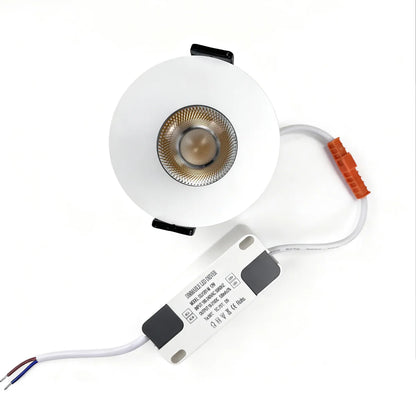 DGEU-Curved 7W / 9W / 12W Deep Anti-Glare Full Spectrum LED Downlight | 200–240V | 4/100/500 Pack | 3000K / 4000K / 5000K | 24° Beam | White Housing | CRI>95 | Commercial Project Lighting