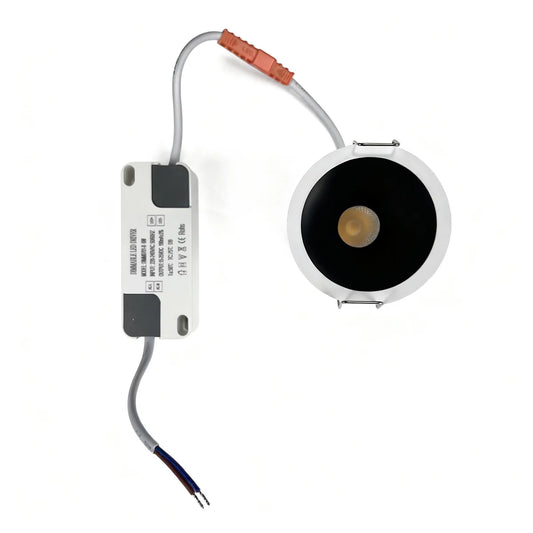 DGEU-Black 5W / 9W Deep Anti-Glare Full Spectrum LED Downlight | 200–240V | 4/100/500 Pack | 3000K / 4000K / 5000K | 24° Beam | White Housing | CRI>95 | Commercial Project Lighting