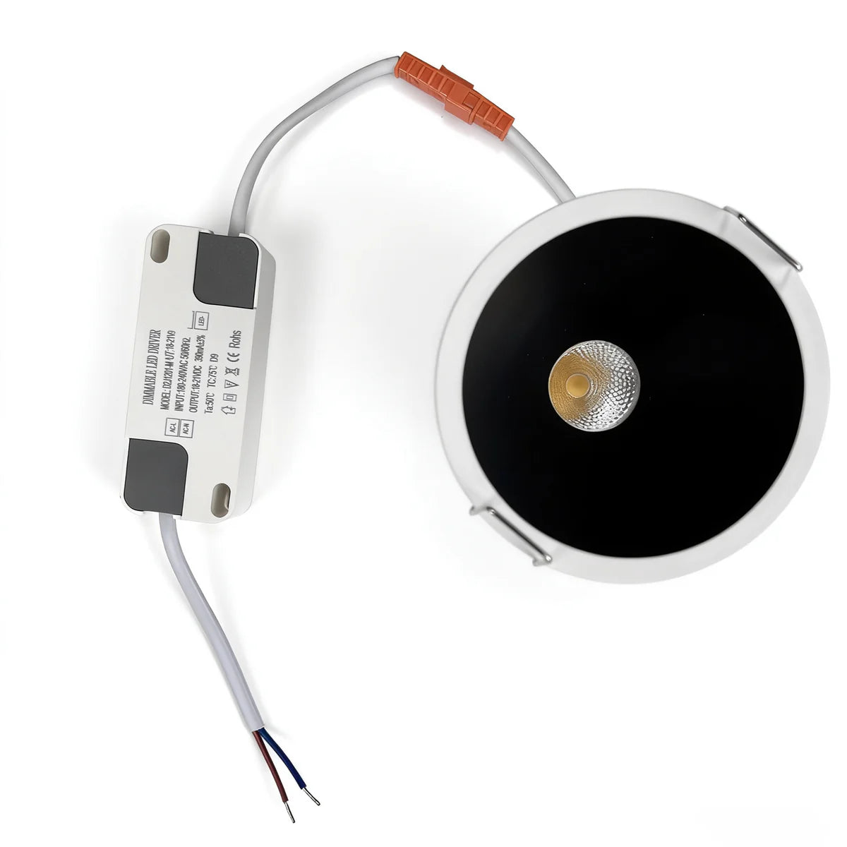 DGEU-Black 5W / 9W Deep Anti-Glare Full Spectrum LED Downlight | 200–240V | 4/100/500 Pack | 3000K / 4000K / 5000K | 24° Beam | White Housing | CRI>95 | Commercial Project Lighting
