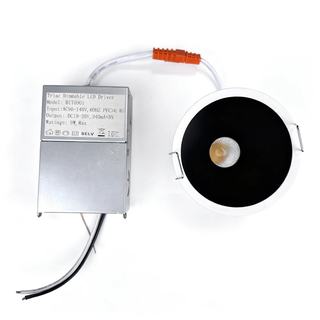 Prime-1C Series Deep Anti-Glare Full Spectrum LED Downlight | 100–130V | 50/100 Pack | 5W / 9W | 5CCT Adjustable | 24° Beam | White Housing | CRI>95 | Commercial Ceiling Recessed Light