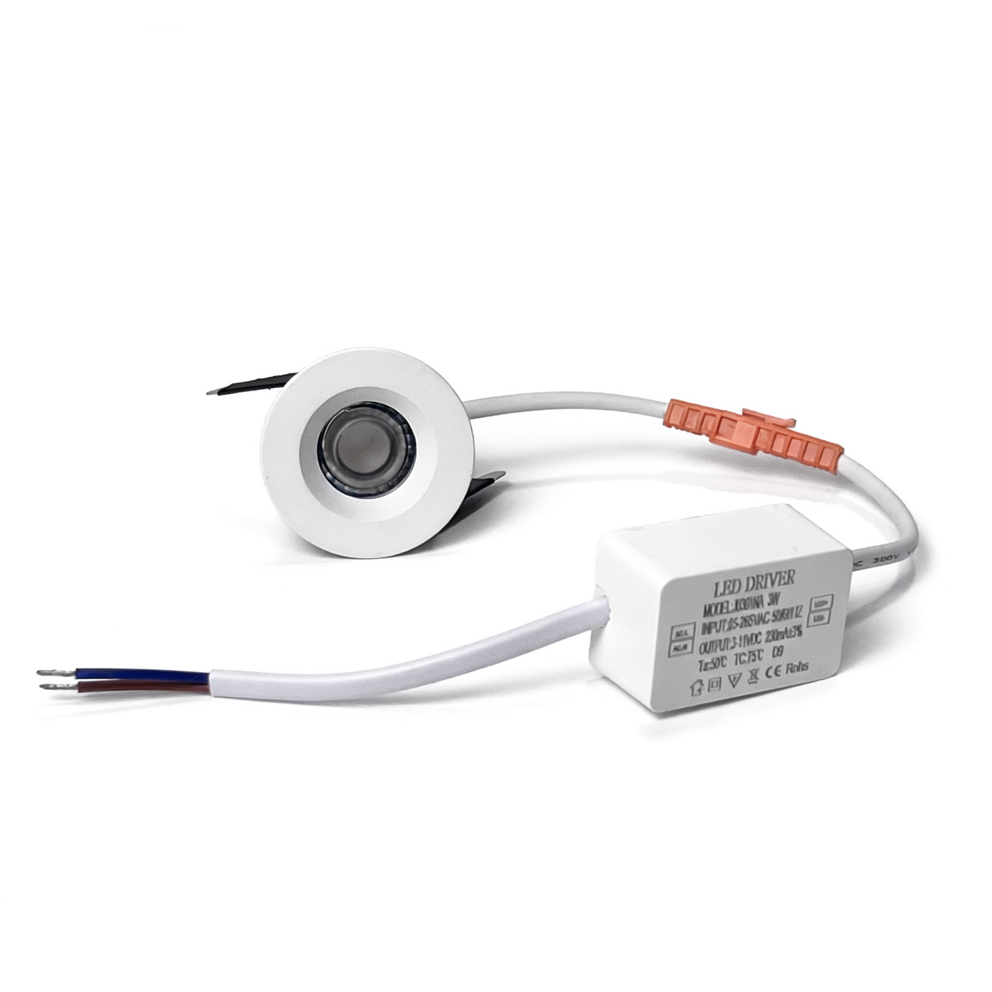 Special-3B Series Mini LED Downlight | 2W | Ø1.38″ Cutout | 24° Beam | 100–240V | CRI>80 | Black Housing | Non-Dimmable | Accent Spot Ceiling Light | 50 / 100-Pack