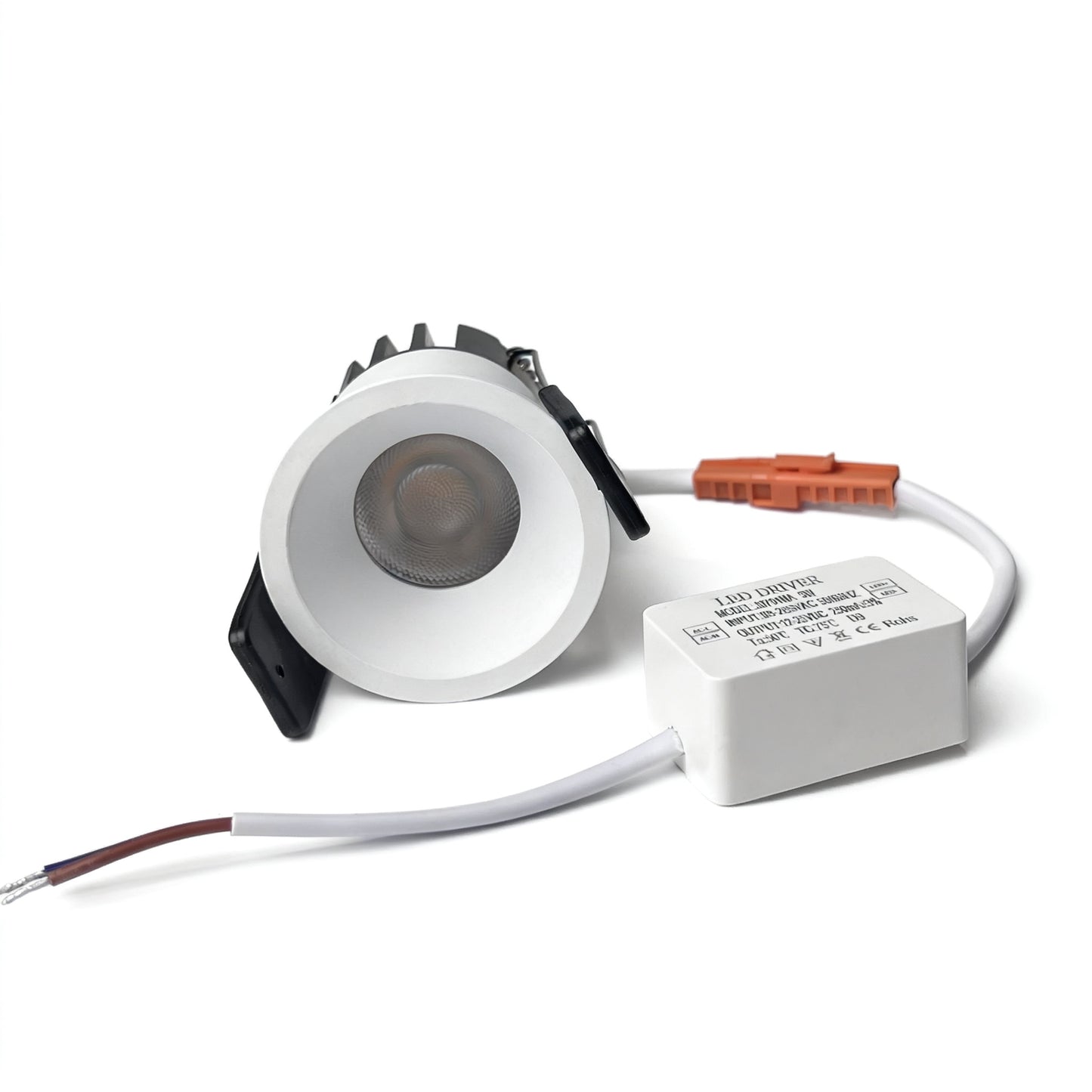 Special-5 Series Deep Anti-Glare Mini LED Downlight | 3W / 5W | Ø1.38″ Cutout | 24° Beam | 100–240V | CRI>95 Full Spectrum | White Housing | Non-Dimmable | Precision Accent Lighting | 4 / 10-Pack