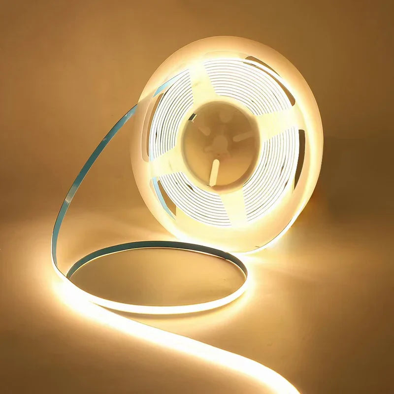 COB Flexible LED Strip Light - 12V / 24V | 5mm PCB | 400 LEDs/M | CRI 90+ | Dot-Free Continuous Lighting | 3000K / 4000K / 6500K / Red / Blue / Green / Pink / Yellow | Non-Waterproof | for Cabinets,Kitchen Office Lighting | 50/500M