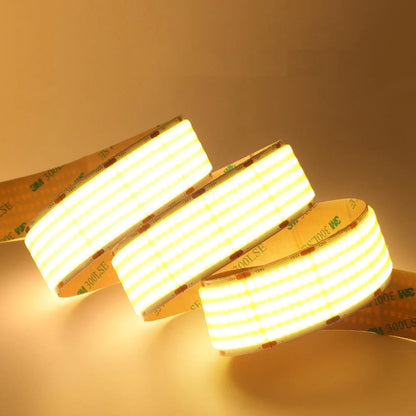 Five Row COB Flexible LED Strip Light - 24V | 30mm PCB | 1600 LEDs/M | CRI 90+ | Dot-Free Continuous Lighting | 3000K / 4000K / 6500K | Non-Waterproof | for Cabinets,Kitchen Office Lighting | 50/500M