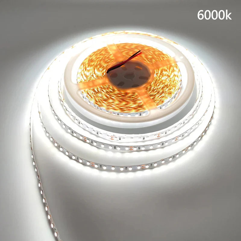 DC12V SMD2835 Full Spectrum LED Strip Light – CRI 97+ | 600 LEDs (120 LEDs/M) | 2700K / 3000K / 4000K / 5500K / 6500K | 16W/M | 8mm PCB | CRI 97+ | IP00 / IP67 | Under Cabinet, Mirror & Bedroom Accent Lighting | 50/500M