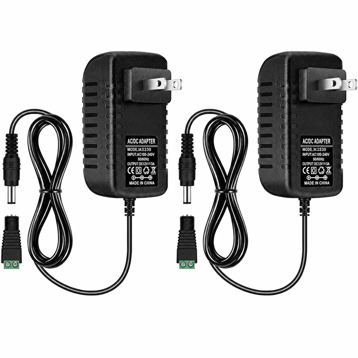 DC 5V Wall Plug LED Adapter 15W, AC 100–240V Input, Black Housing Wall Plug LED Adapter with US Plug - for LED Strip Lights, Routers, USB Devices and Electronics
