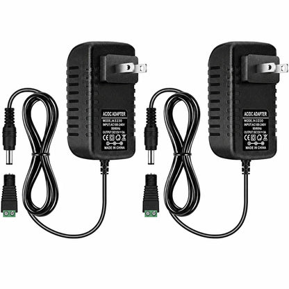 DC 5V Wall Plug LED Adapter 15W, AC 100–240V Input, Black Housing Wall Plug LED Adapter with US Plug - for LED Strip Lights, Routers, USB Devices and Electronics