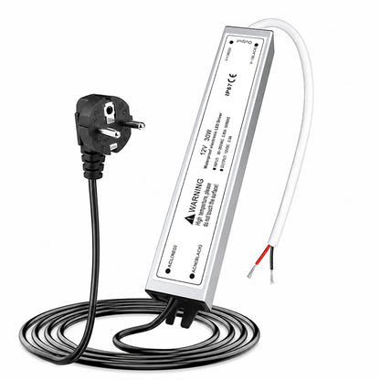 30W Outdoor Waterproof Power Supplies, 12V/24V Output, 90-265V Input, Single Output, Aluminum Housing, Outdoor Lighting Projects, CE/RoHS/FCC Certified, US/UK/EU Plug, 1-Pack / 10-Pack