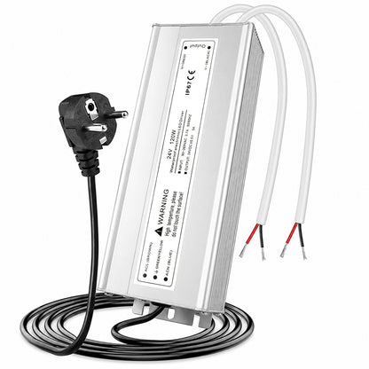 120W Outdoor Waterproof Power Supplies, 12V/24V Output, 90-265V Input, Dual Output, Aluminum Housing, Outdoor Lighting Projects, CE/RoHS/FCC Certified, US/UK/EU Plug, 1-Pack / 10-Pack