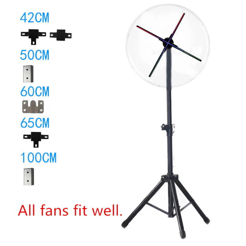 3D Hologram Display Mounting Solutions | Commercial Hologram Display | Tripod Floor Stand / Ceiling Mount Bracket / Dual-Pole Mobile Stand | Black Finish | Adjustable Height 60cm to 160cm (23.6–63.0 inch)