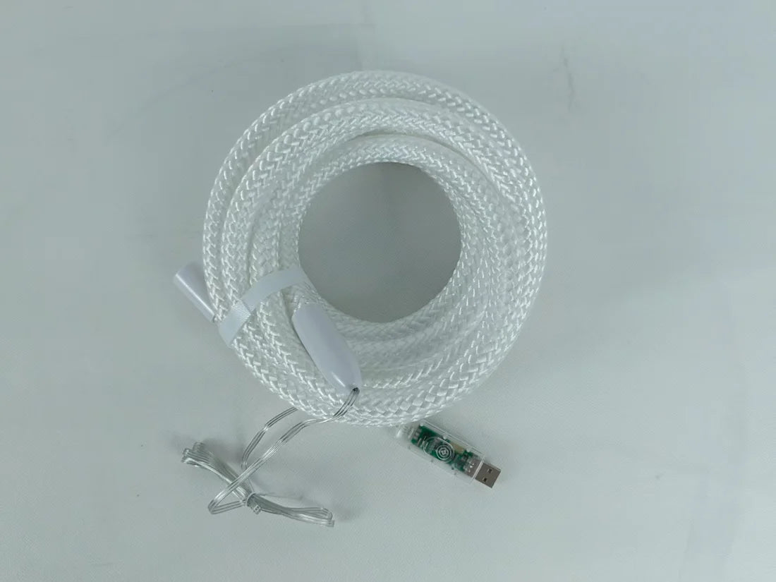 360° RGB Woven-Style Neon LED Light Strip | 5V Flexible Silicone Tube | Waterproof, Full-View Illumination, Plug & Play Kit with Controller (5m / 20 Rolls Options)