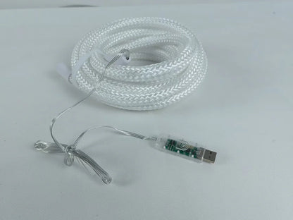 360° RGB Woven-Style Neon LED Light Strip | 5V Flexible Silicone Tube | Waterproof, Full-View Illumination, Plug & Play Kit with Controller (5m / 20 Rolls Options)