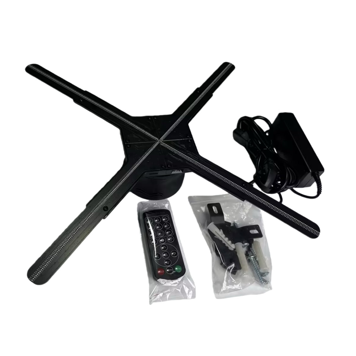 Holo-M Series 3D Hologram Fan LED Display – 47cm (18.5'') | High Brightness Holographic Advertising Projector | Fan Only / with Transparent Protective Cover (Protective Housing) / with Black Background Cover (Protective Housing)