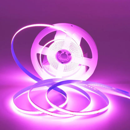 5MM Wide COB Flexible LED Strip Light - 12V / 24V | 384 LEDs/M | 5mm PCB | 3000K / 4000K / 6500K / Red / Blue / Green / Pink / Yellow | CRI 90+ | Dot-Free Continuous Lighting | Non-Waterproof | for Cabinets,Kitchen Office Lighting | 50/500M
