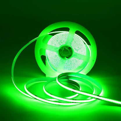 5MM Wide COB Flexible LED Strip Light - 12V / 24V | 384 LEDs/M | 5mm PCB | 3000K / 4000K / 6500K / Red / Blue / Green / Pink / Yellow | CRI 90+ | Dot-Free Continuous Lighting | Non-Waterproof | for Cabinets,Kitchen Office Lighting | 50/500M