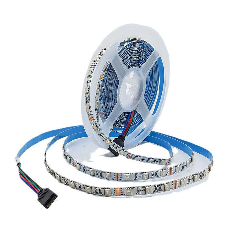 8MM Wide SMD5050 RGB LED Strip Light - DC12V | 8mm PCB | 60 LEDs/M | Non-Waterproof | for Mirror, Kitchen Cabinet, Bedroom | 50/500M