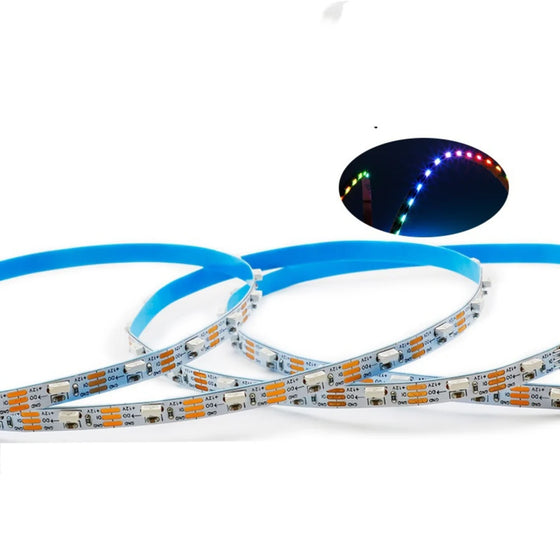 WS2812 Side Emitting RGBIC LED Strip Light - SMD4040 Individually Addressable | DC5V / 12V | 5mm PCB | White PCB | 60 LEDs/M | Non-Waterproof | Flowing Multicolor LED Strip for Party, Decoration, Home DIY Lighting Projects | 50/500M