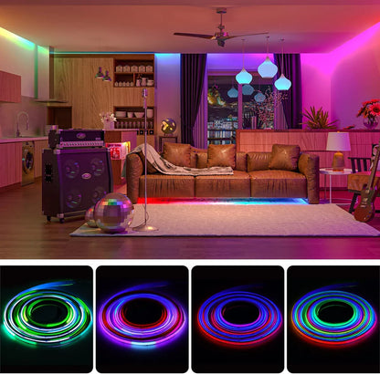 RGBIC Addressable COB Flexible LED Strip Light - 12V / 24V | 10mm PCB | 576 / 720 LEDs/m | Dream Color SP | Dot-Free Continuous Lighting | Non-Waterproof | for Cabinets, Kitchen & Office Lighting | 50/500M