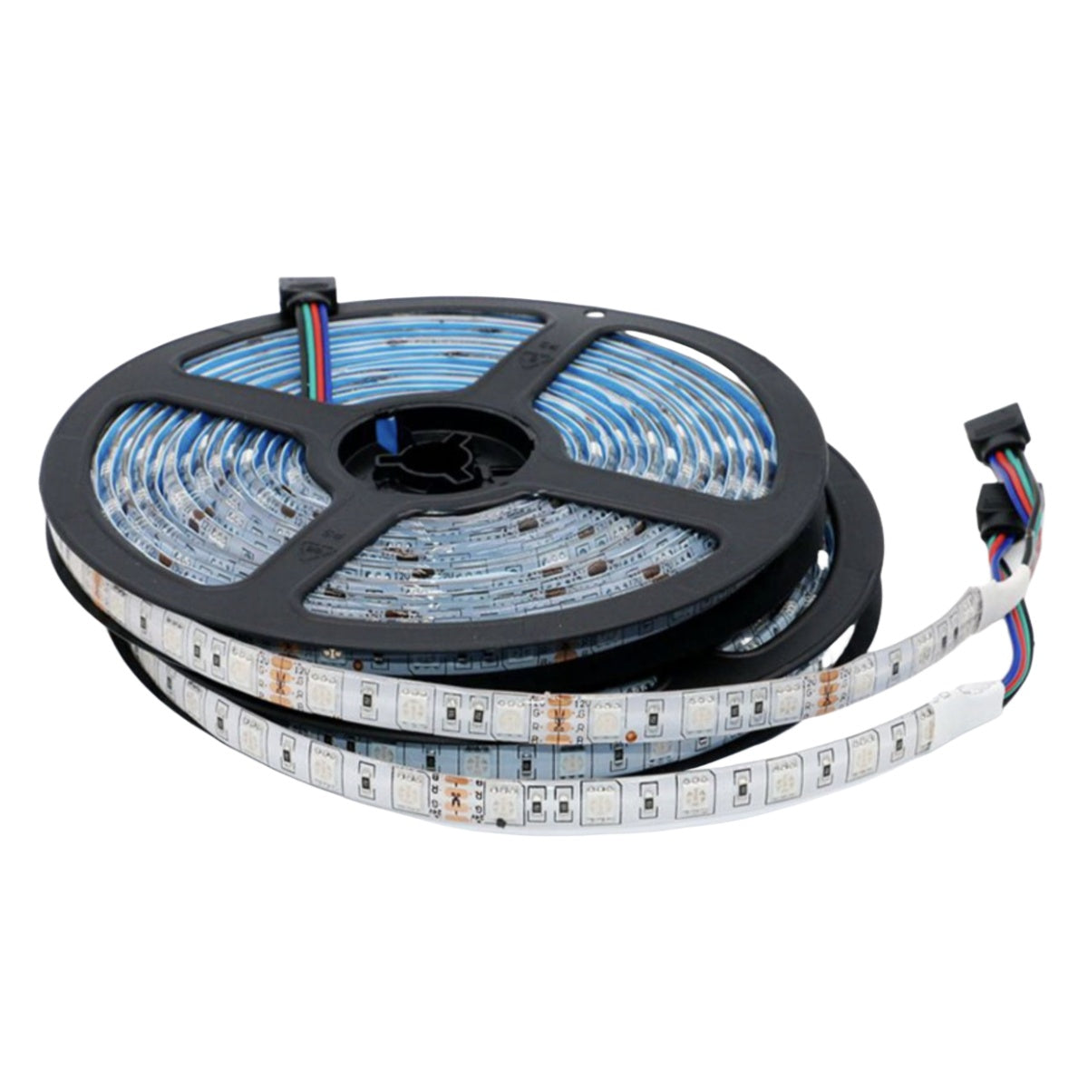 RGB LED Strip Light | 12V DC | SMD5050, 60 LEDs/M, 5M (16.4FT) Roll | 10mm White PCB | IP00/IP65/IP67 Options | Strip Only & Complete Kit