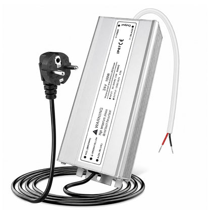 100W Outdoor Waterproof Power Supplies, 12V/24V/36V/48V Output, 90-265V / 90-140V / 175-265V Input, Single Output, Aluminum Housing, Outdoor Lighting Projects, CE/RoHS/FCC Certified, US/UK/EU Plug, 1-Pack / 10-Pack