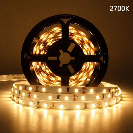 DC12V SMD5050 Full Spectrum LED Strip Light – CRI 97+ | 300 LEDs (60 LEDs/M) | 2700K / 3000K / 4000K / 5500K / 6500K | 12W/M | 10mm PCB | CRI 97+ | IP00 / IP67 | Under Cabinet, Mirror & Bedroom Accent Lighting | 50/500M