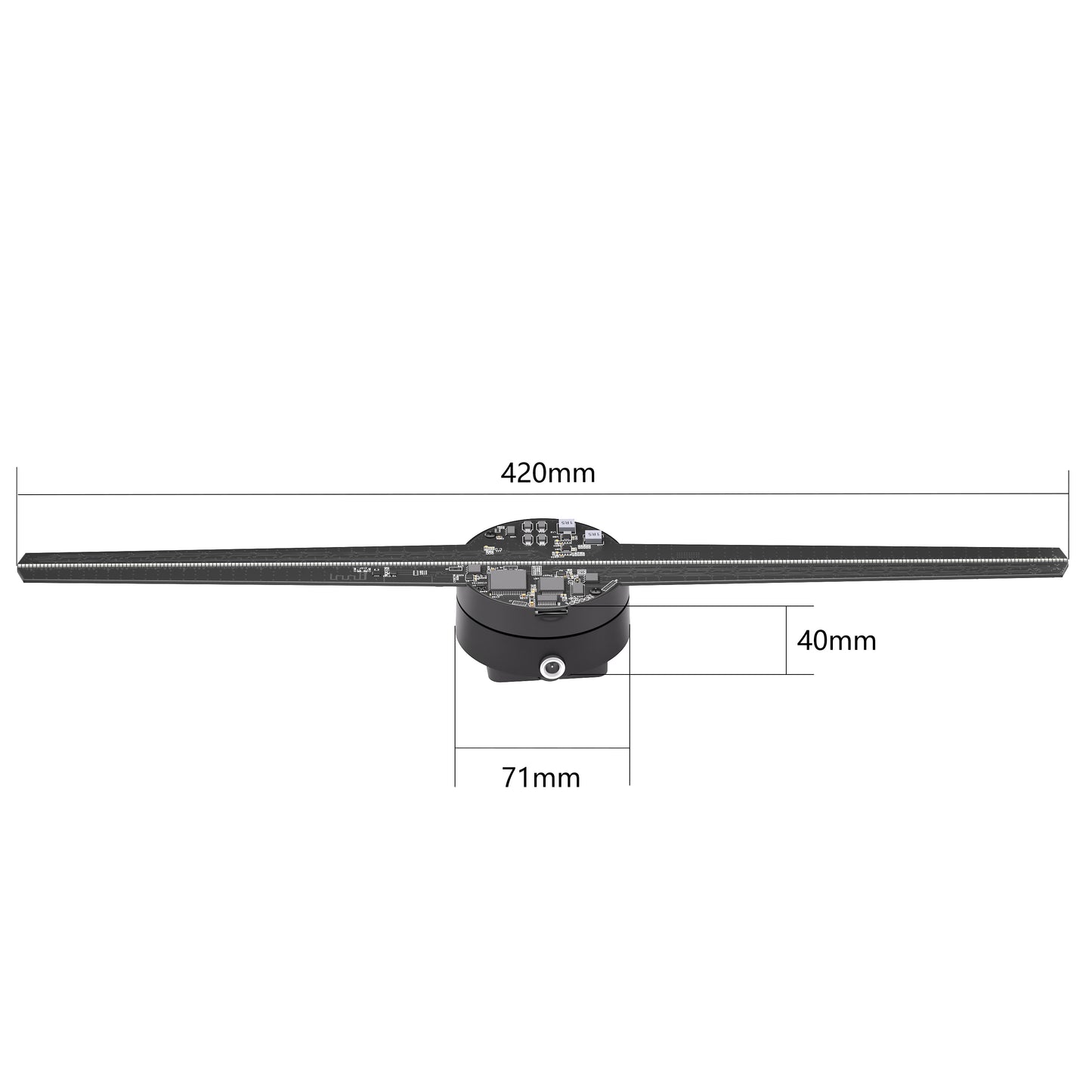 FL Series 42cm (16.5 inch) | 3D Hologram LED Display | Small Size | Cloud Control (AS) | Retail Hologram Display | 2-Pack Fans with Outdoor Double-Sided Mounting Bracket | 2 Blades