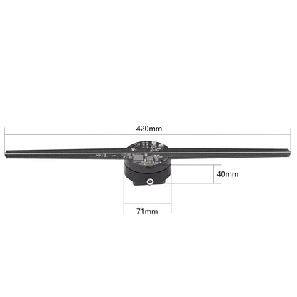 FL Series 42cm (16.5 inch) | 3D Hologram LED Display | Small Size | Cloud Control (AS) | Retail Hologram Display | 2-Pack Fans with Outdoor Double-Sided Mounting Bracket | 2 Blades