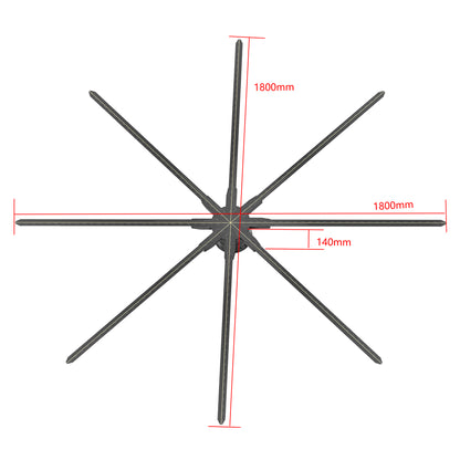 FL Series 130cm to 196cm (51.2–77.2 inch) | 3D Hologram LED Display | Large Size | Cloud Control (AS) | Large Hologram Fan | Fan Only / Dual-Pole Mobile Stand | 8 Blades