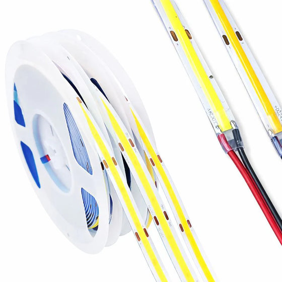 8MM Wide COB Flexible LED Strip Light - 12V / 24V | 8mm PCB | 320 / 480 / 512 LEDs/M | CRI 80+ | Dot-Free Continuous Lighting | Non-Waterproof | 3000K / 4000K / 6500K / Red / Blue / Green / Pink / Yellow | for Cabinets,Kitchen Office Lighting | 50/500M