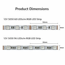 8MM Wide SMD5050 RGB LED Strip Light - DC12V | 8mm PCB | 60 LEDs/M | Non-Waterproof | for Mirror, Kitchen Cabinet, Bedroom | 50/500M