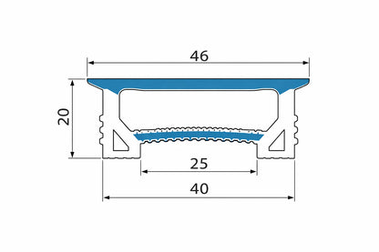 LQ Series S4020 Quick Install LED Neon Profile | Reinforced Side Support Structure | 40×20mm Top Emitting silicone neon profile | Max Strip Width ≤25mm | LED Signage Neon Signs Lighting | 5M/500M