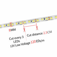 DC24V SMD2835 Single Color LED Strip Light – 120 LEDs/m | High Brightness Low Voltage LED Tape | 8mm PCB | Warm White / Natural White / Cool White / Blue / Red / Ice Blue / Golden Yellow | IP00 / IP67 | for Mirror, Kitchen Cabinet, Bedroom | 50/500M