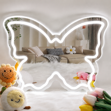 White Butterfly LED Vanity Signs – 15.7×12 inch  Neon Outline | USB Powered | Perfect for Vanity Decor