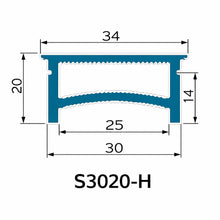 LQ Series S3020-H Black Quick Install LED Neon Profile | Double-Chamber Diffuser | 30×20mm Top Emitting flexible led neon profile | Max Strip Width ≤25mm | Cove Accent Lighting | 5M/500M