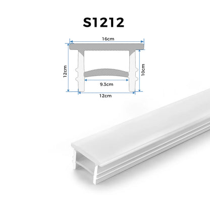 LQ Series S1212 Quick Install LED Neon Profile | Slim White Edge Cover | 12×12mm Top Emitting silicone neon profile | Max Strip Width ≤8mm | Ceiling Cove Lighting | 5M/500M
