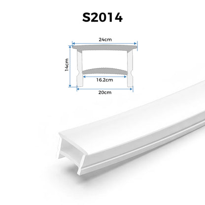 LQ Series S2014 Quick Install LED Neon Profile | Mounting Edge Cover | 20×14mm Top Emitting commercial neon profile | Max Strip Width ≤16mm | Cabinet Display Lighting | 5M/500M