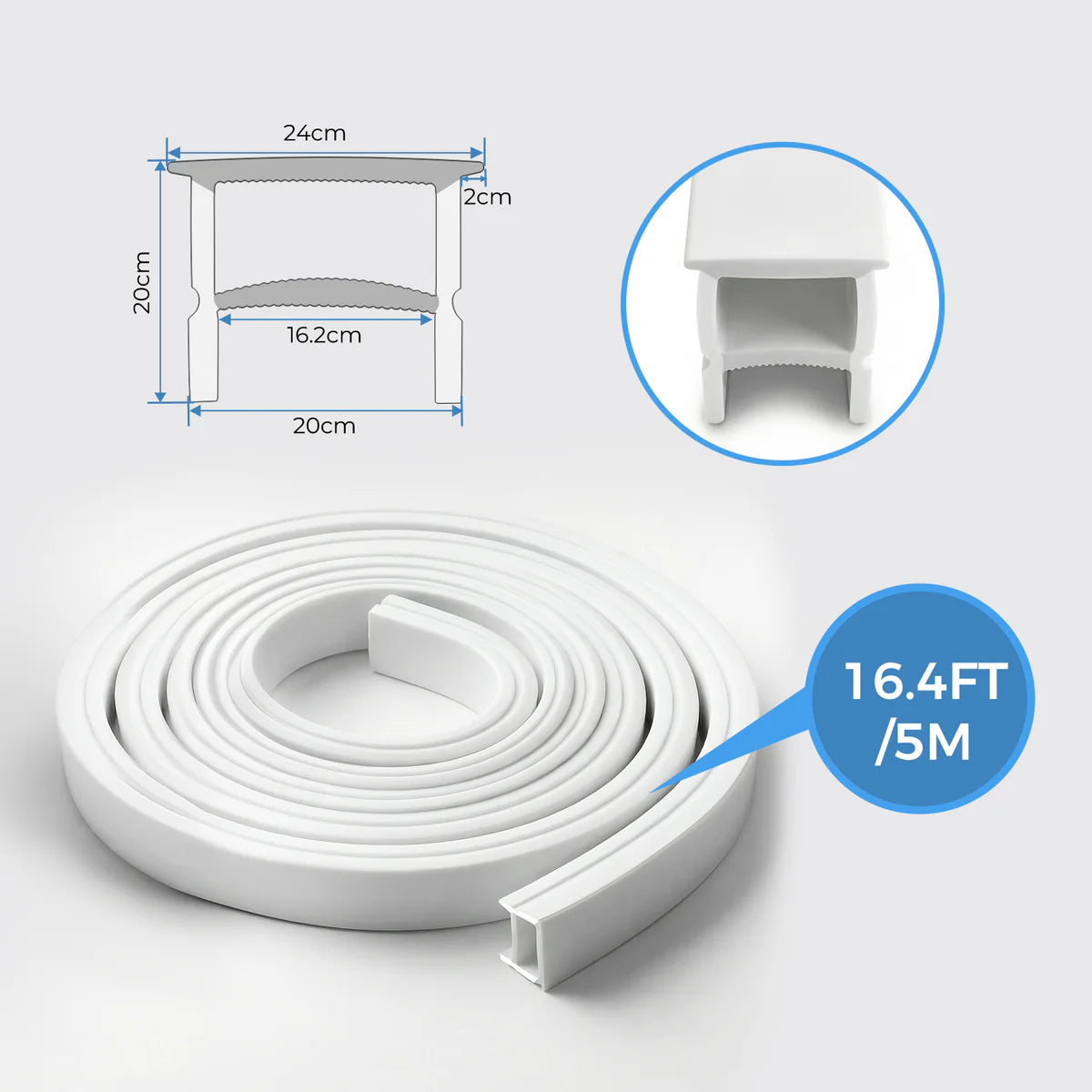 LQ Series S2020 Quick Install LED Neon Profile | Double-Chamber Diffuser With-Edge Structure | 20×20mm Top Emitting neon diffuser profile | Max Strip Width ≤16mm | LED Signage Cove Lighting | 5M/500M