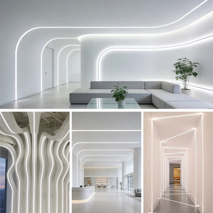 LQ Series S2020 Quick Install LED Neon Profile | Double-Chamber Diffuser With-Edge Structure | 20×20mm Top Emitting neon diffuser profile | Max Strip Width ≤16mm | LED Signage Cove Lighting | 5M/500M