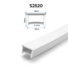 LQ Series S2520 Quick Install LED Neon Profile | Top-Emitting Cover | 25×20mm Top Emitting led neon extrusion profile | Max Strip Width ≤20mm | Cabinet Bar Lighting | 5M/500M