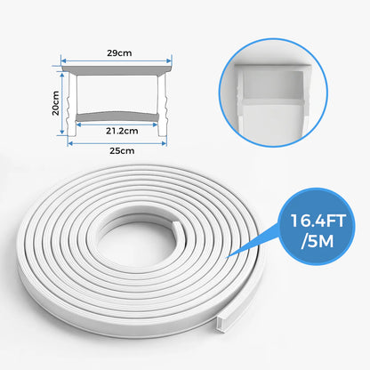 LQ Series S2520 Quick Install LED Neon Profile | Top-Emitting Cover | 25×20mm Top Emitting led neon extrusion profile | Max Strip Width ≤20mm | Cabinet Bar Lighting | 5M/500M