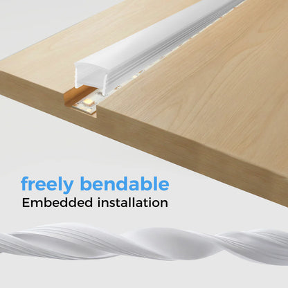 LQ Series S2520 Quick Install LED Neon Profile | Top-Emitting Cover | 25×20mm Top Emitting led neon extrusion profile | Max Strip Width ≤20mm | Cabinet Bar Lighting | 5M/500M