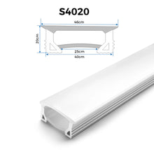 LQ Series S4020 Quick Install LED Neon Profile | Reinforced Side Support Structure | 40×20mm Top Emitting silicone neon profile | Max Strip Width ≤25mm | LED Signage Neon Signs Lighting | 5M/500M